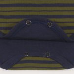 Body maneca lunga tip helanca (maleta) gros albastru inchis cu dungi kaki - material multistrat premium | liloo