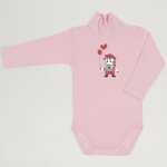 Orchid pink turtleneck bodysuit with zebra with balloons print | liloo