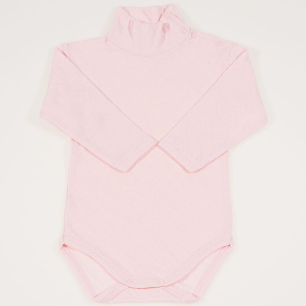 Pink turtleneck bodysuit - premium multilayer material with model | liloo