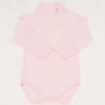 Pink turtleneck bodysuit - premium multilayer material with model | liloo