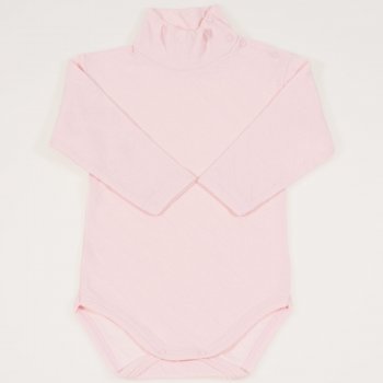 Pink turtleneck bodysuit - premium multilayer material with model | liloo