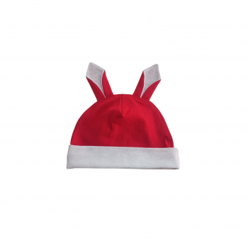 Căciuliță roșie cu urechi de iepuraș bumbac organic| liloo