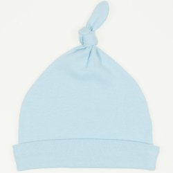 Bleu petit four baby hat with tassel