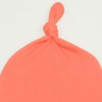 Salmon living coral baby hat with tassel | liloo