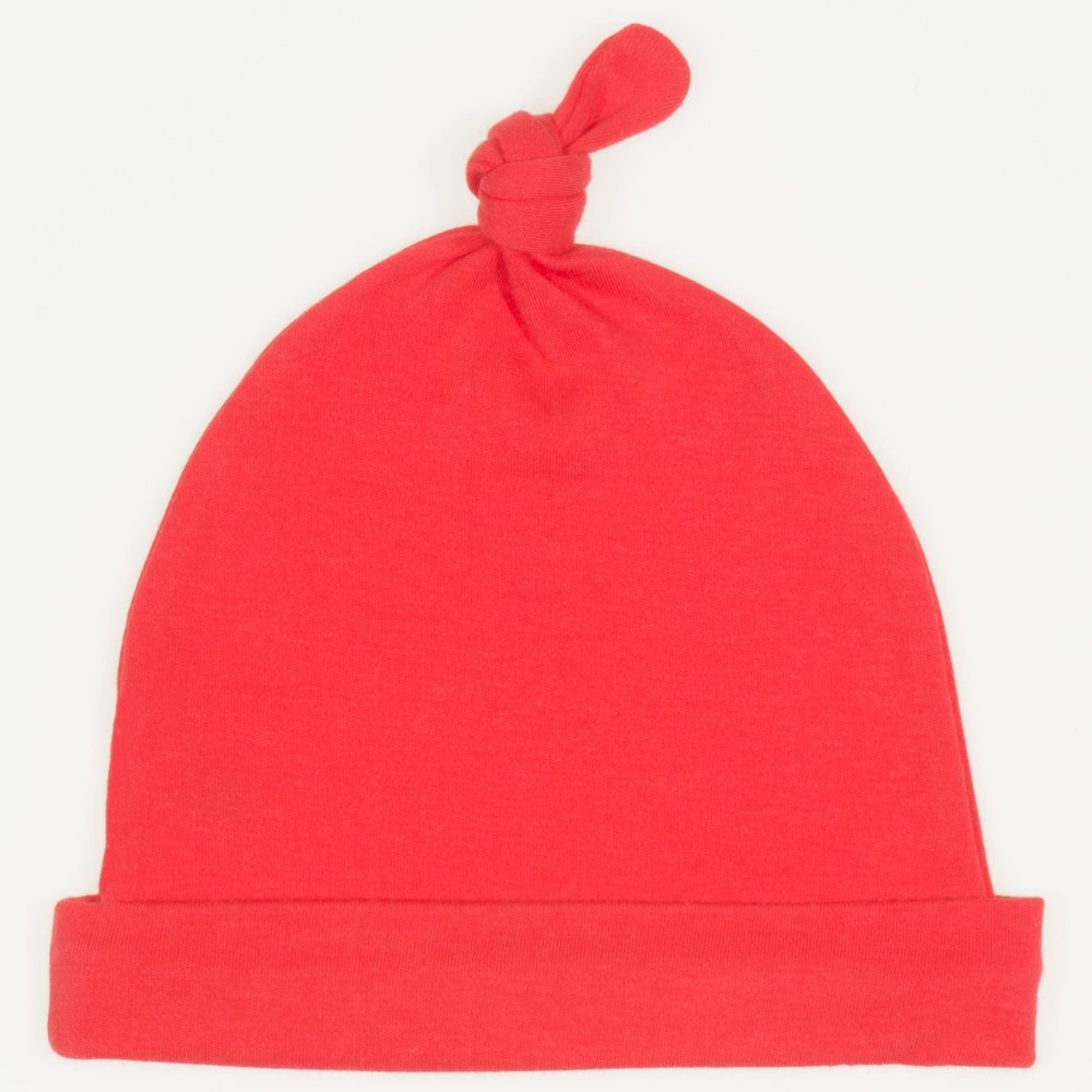 Red tomato baby hat with tassel | liloo