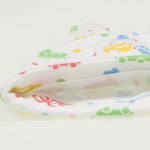 White baby hat with toy ears with transport toys print  | liloo