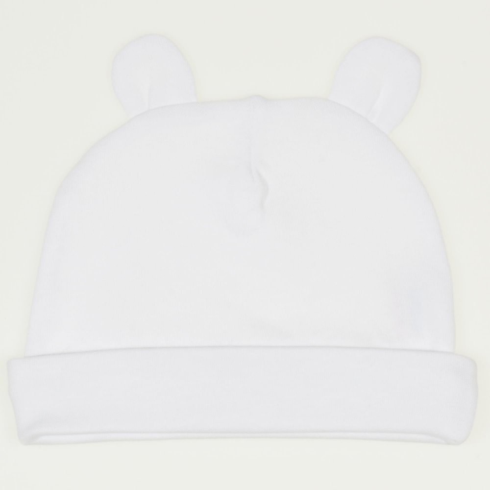 White baby hat with toy ears | liloo