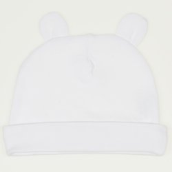 White baby hat with toy ears