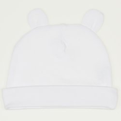 White baby hat with toy ears