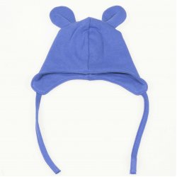 Blue hat with ear flaps, premium multi-layer material