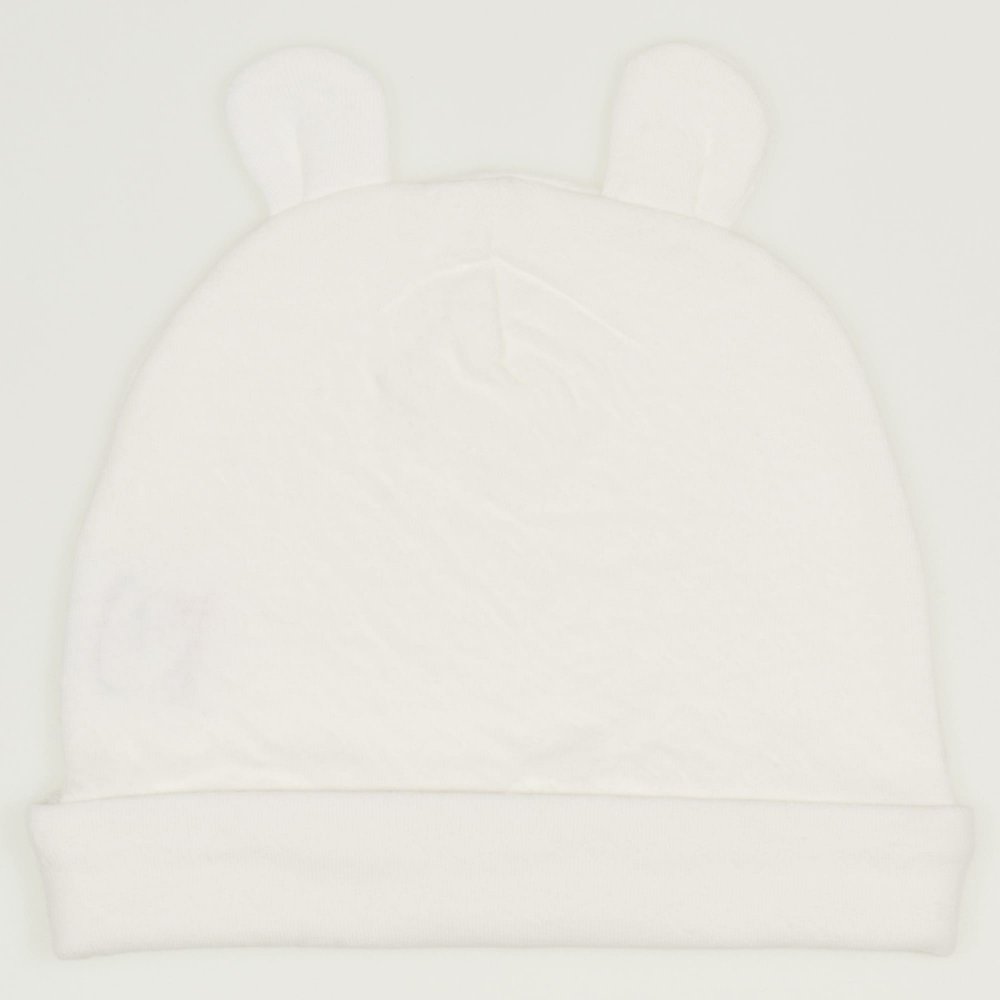 Ecru premium baby hat with toy ears - premium multilayer material with model  | liloo