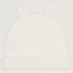 Ecru premium baby hat with toy ears - premium multilayer material with model