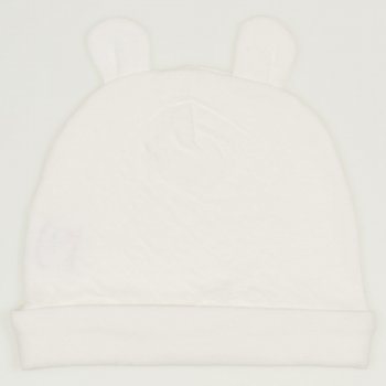 Ecru premium baby hat with toy ears - premium multilayer material with model  | liloo