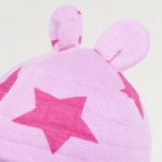 Caciulita cu urechi groasa bumbac organic - roz imprimeu model stelute | liloo