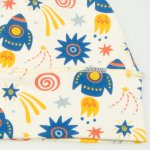 Baby hat with toy ears with stars-rockets print | liloo