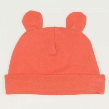 Salmone living coral baby hat with toy ears