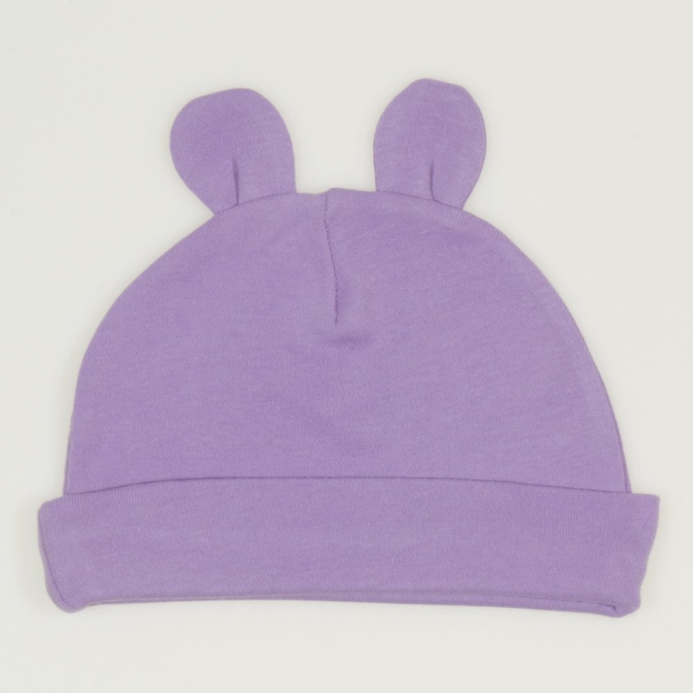 Mauve baby hat with toy ears | liloo