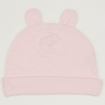 Pink baby hat with toy ears - premium multilayer material with model | liloo