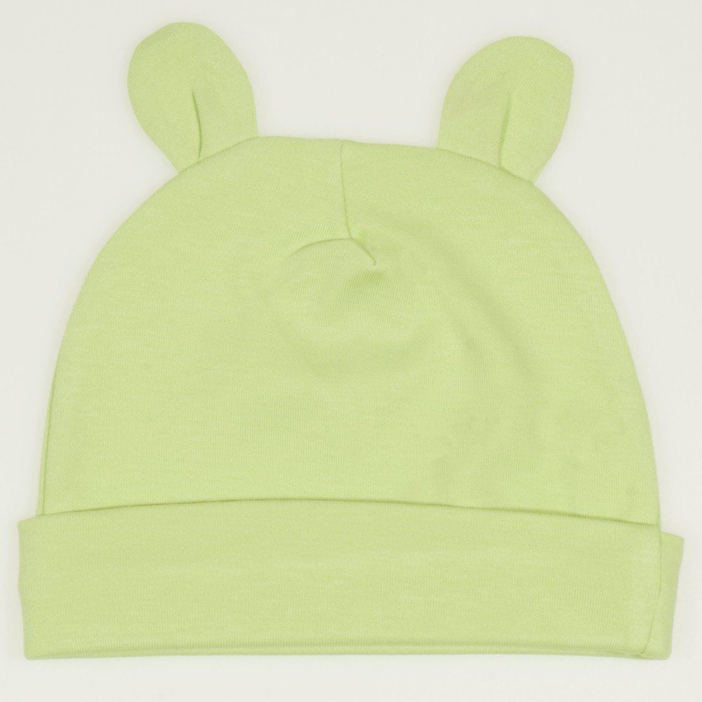 Lime green baby hat with toy ears | liloo