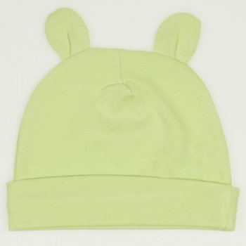 Lime green baby hat with toy ears