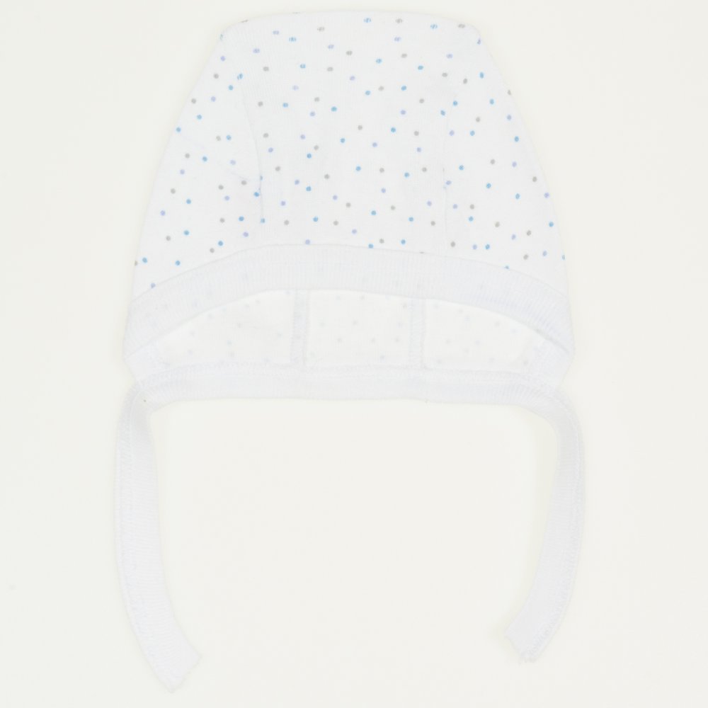 White with multicolour dots baby bonnet | liloo