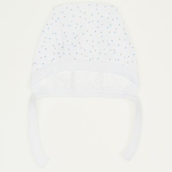 White with multicolour dots baby bonnet | liloo