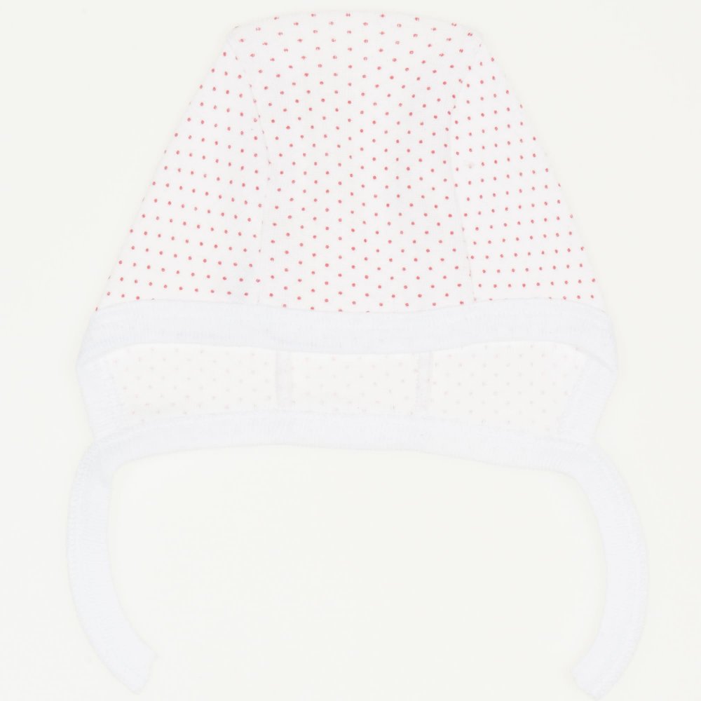 White with red dots baby bonnet | liloo