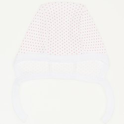 White with red dots baby bonnet