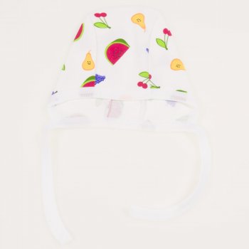 White baby bonnet with fruit print | liloo