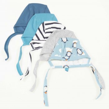 Caciulita tip boneta bumbac organic culori baieti set 5 bucati