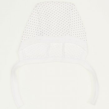 Cream with brown dots baby bonnet | liloo