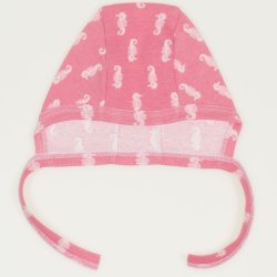 Salmone baby bonnet with sea horses print