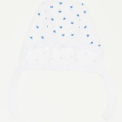 White with turquoise stars baby bonnet