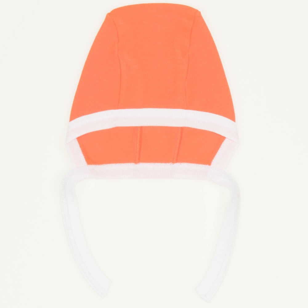 Orange & white baby bonnet | liloo