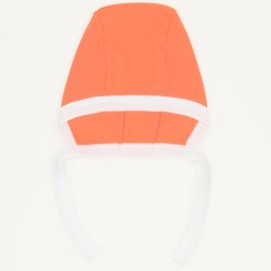 Orange & white baby bonnet