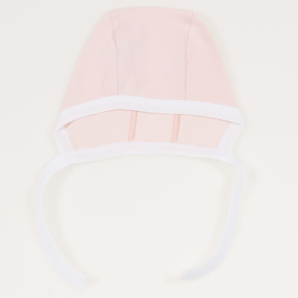 Pink and white baby bonnet | liloo