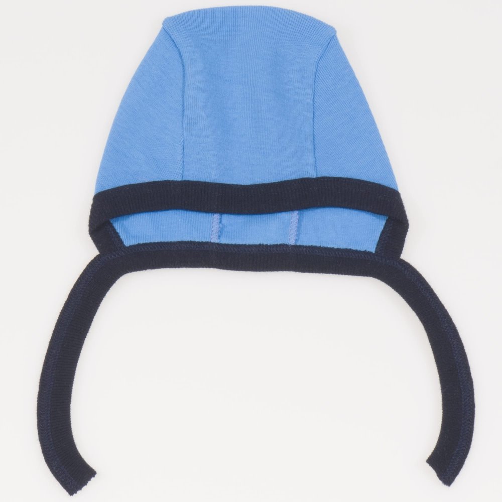 Turquoise and navy blue baby bonnet | liloo