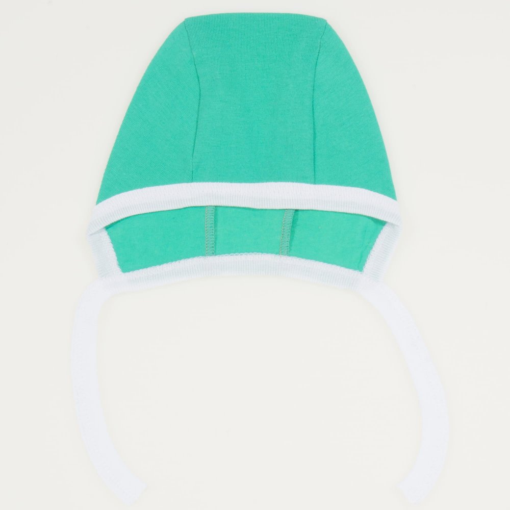 Green turquoise with white baby bonnet | liloo