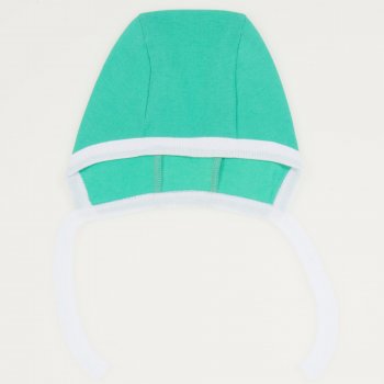 Green turquoise with white baby bonnet | liloo