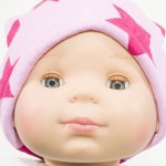 Thick pink organic cotton fez with stars pattern print| liloo