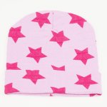 Thick pink organic cotton fez with stars pattern print| liloo