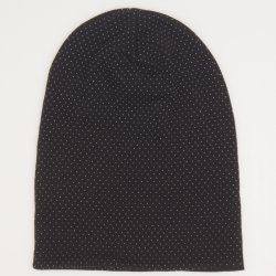 Black fez with white dots print