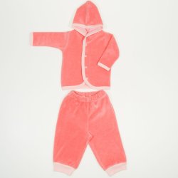 Peach velour baby top & bottom