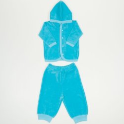 Turquoise velour baby top & bottom