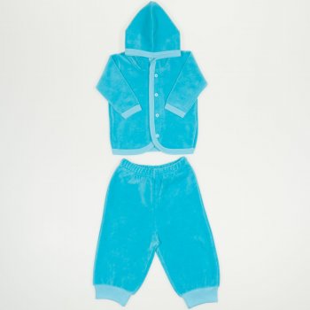 Turquoise velour baby top & bottom