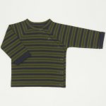 Dark blue baby suit with khaki stripes - premium multilayer material | liloo