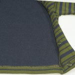 Dark blue baby suit with khaki stripes - premium multilayer material | liloo