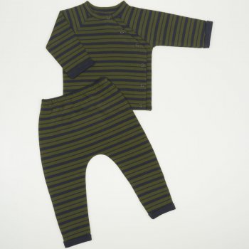 Dark blue baby suit with khaki stripes - premium multilayer material