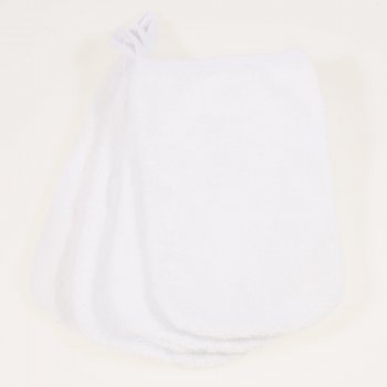 White premium baby bath gloves - set of 4 pieces