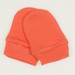 Salmon living coral newborn gloves 